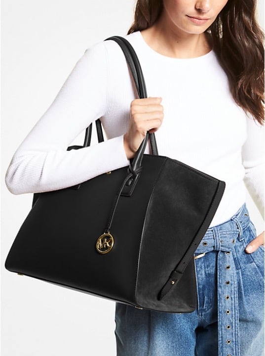 Michael Kors Avril Extra-Large Leather and Suede Tote Bag