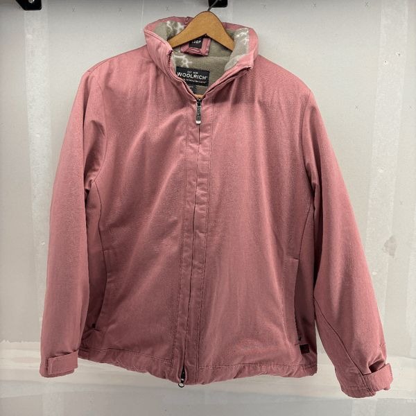 Woolrich Blossom Pink Women's Winter Coat Size XL Fleece Snowflake Lining EUC