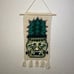 Frankenstein crochet halloween home decor tapestry / monster houseplant wallhang