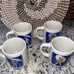 4 PC Vintage Morton Salt Umbrella Girl Bryan China Coffee Tea Mugs Cups 1990's