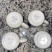 4 PC Vintage Morton Salt Umbrella Girl Bryan China Coffee Tea Mugs Cups 1990's
