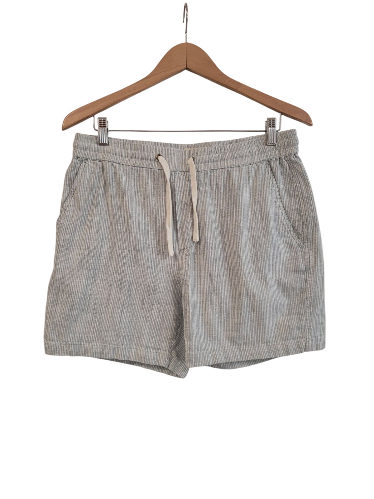 NWOT Marine Layer 6 Saturday Textured Beach Short Medium Gray Stripped Cotton