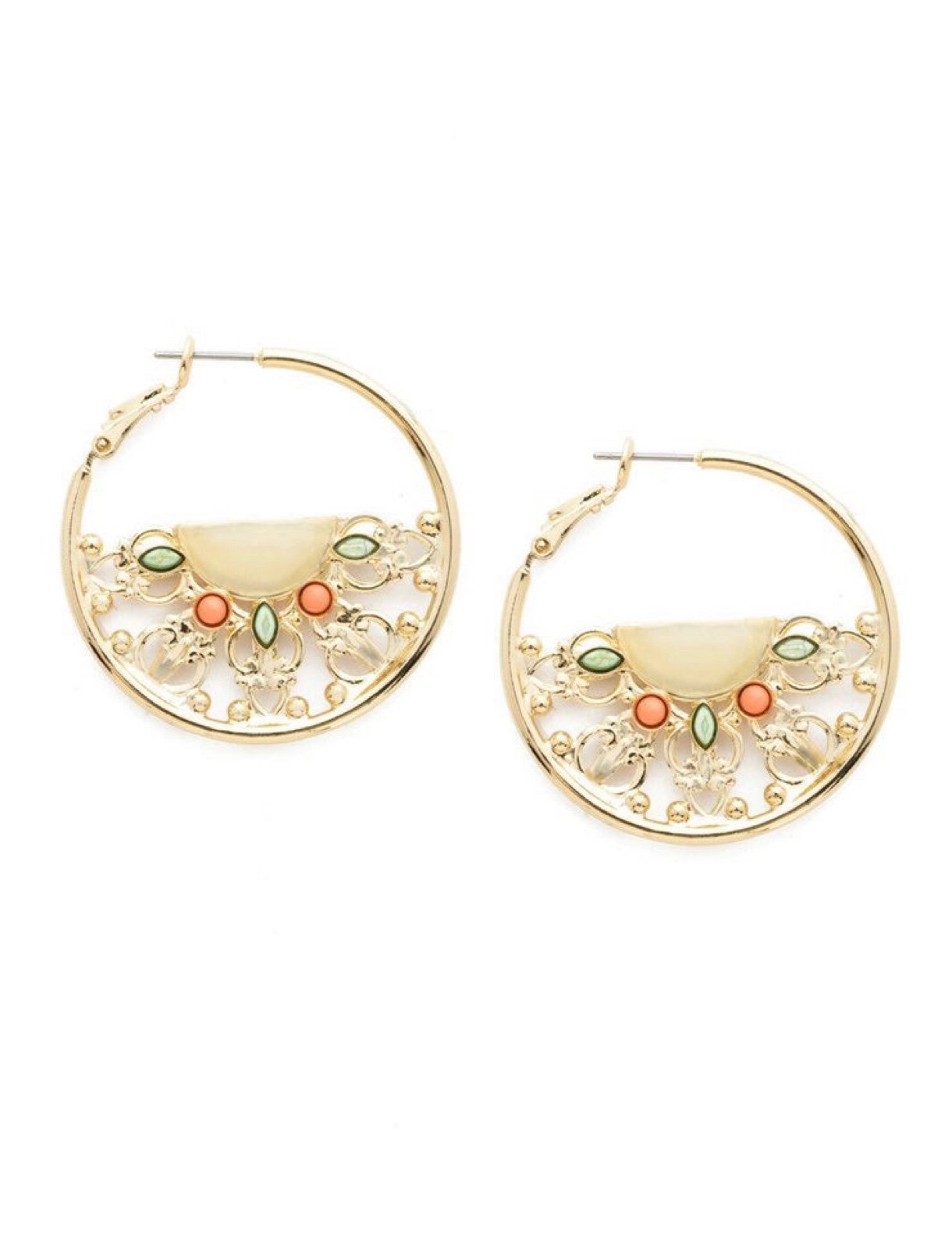 Sorrelli Hoop Earrings Mango Tango Collection Gold Tone