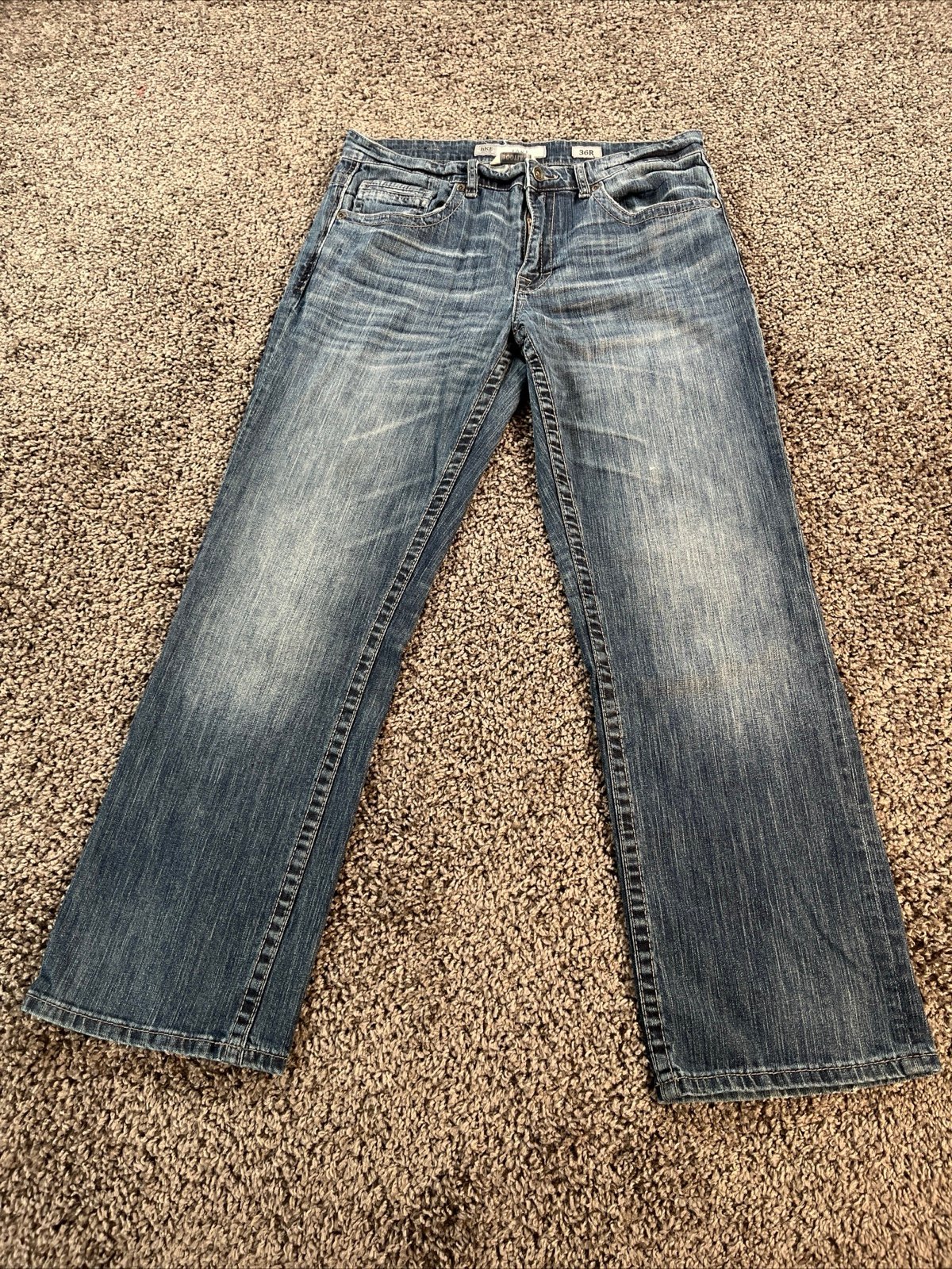 BKE Jake Jeans Mens 36x32 Bootleg Blue Medium Wash Baggy Y2K