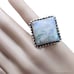 Huge size 12 sterling silver rainbow moonstone ring