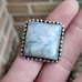 Huge size 12 sterling silver rainbow moonstone ring