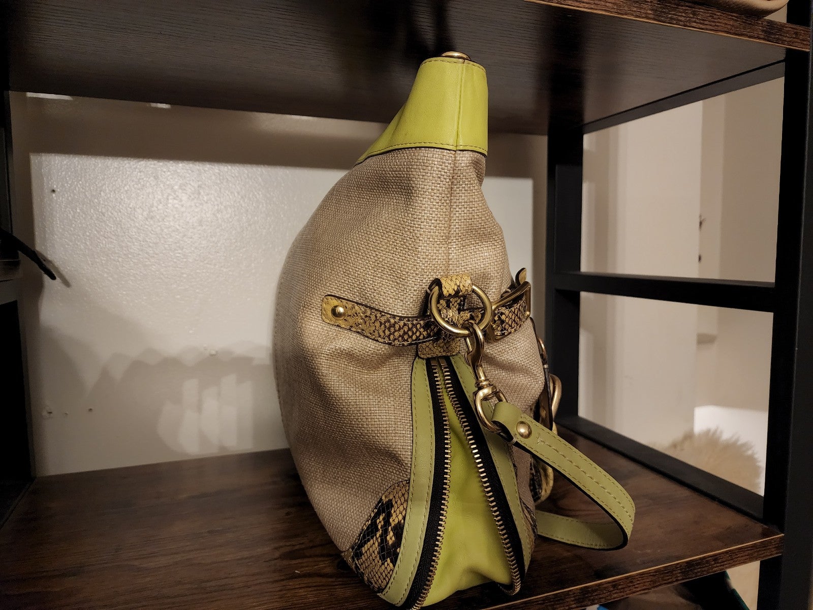 Coach Bonnie Phython/Straw shops Bag