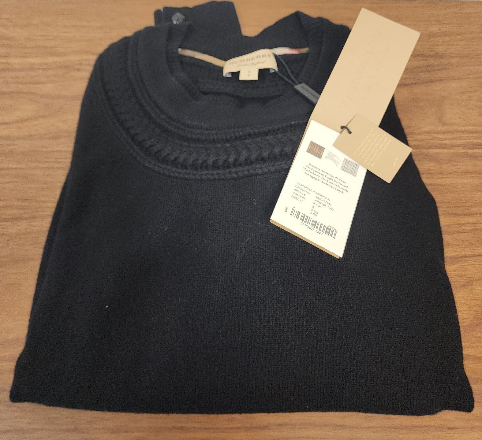 BURBERRY Ladies Black Cashmere Sweater, Brand Size Small