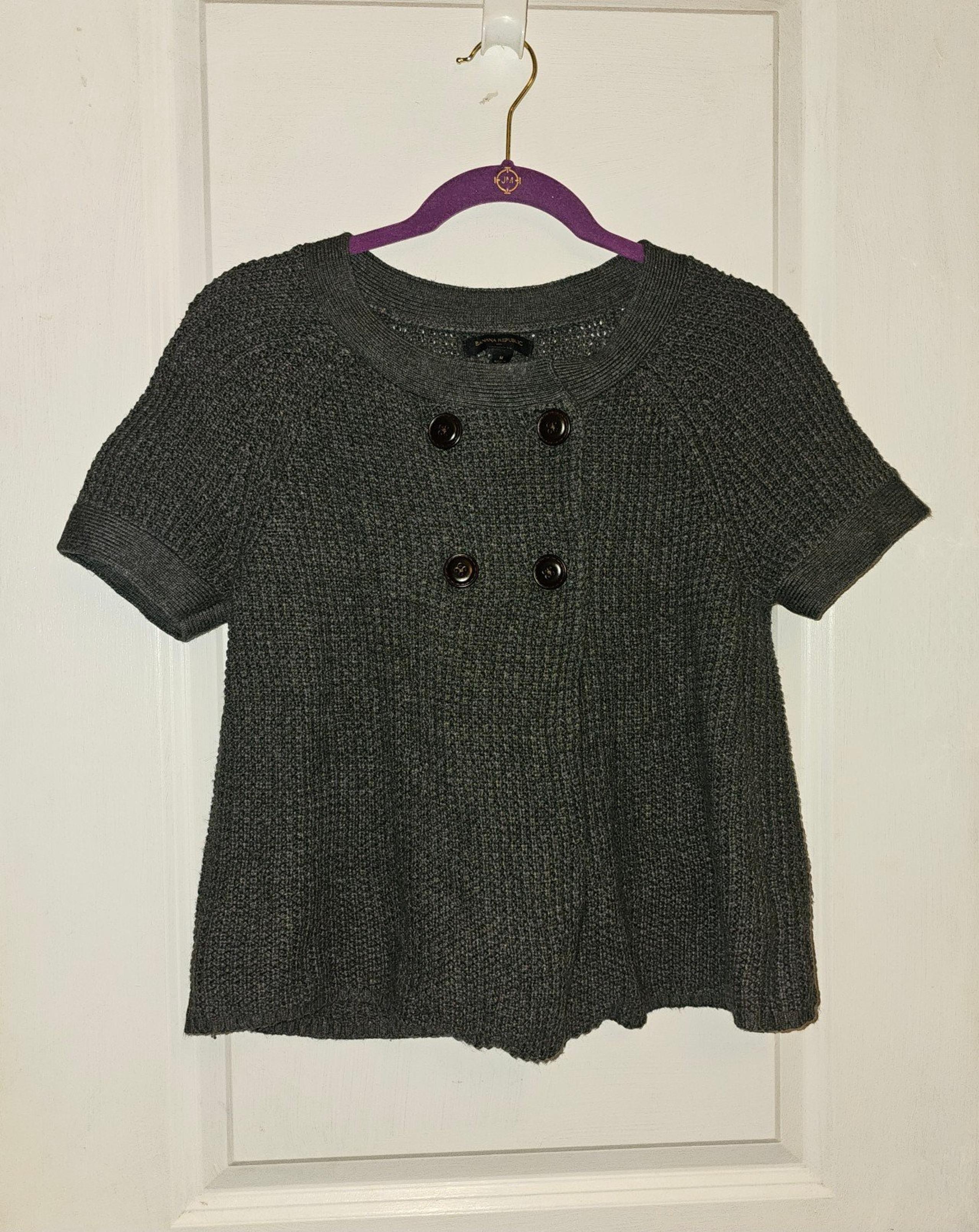 Banana Republic Angora Wool Sweater Cardigan Medium Short Sleeve