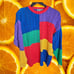 LizWear Liz Claiborne Vintage Women Multicolor Color-Block Cotton Sweater Size M