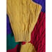 LizWear Liz Claiborne Vintage Women Multicolor Color-Block Cotton Sweater Size M