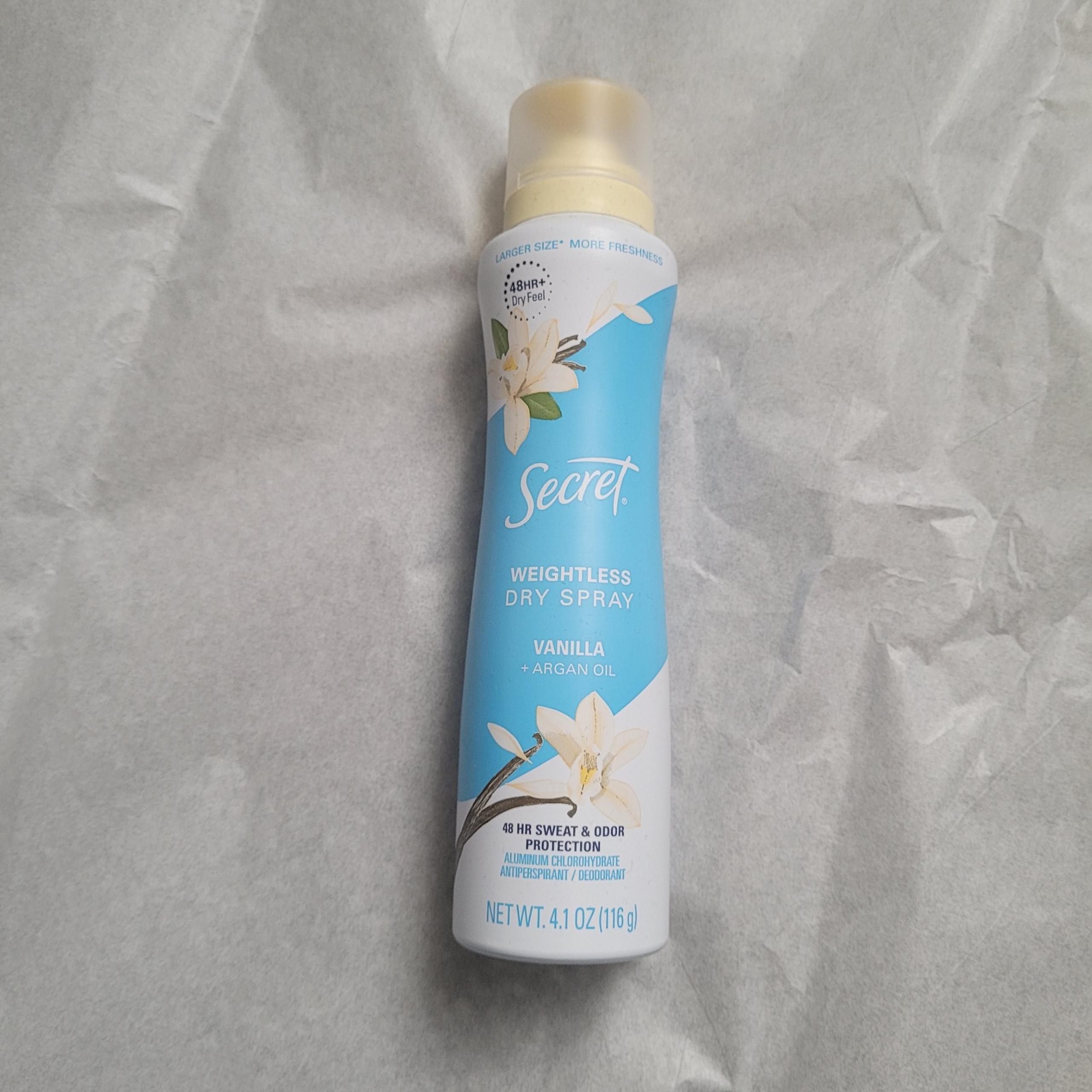Secret Antiperspirant Deodorant Dry Spray and Argan Oil Vanilla