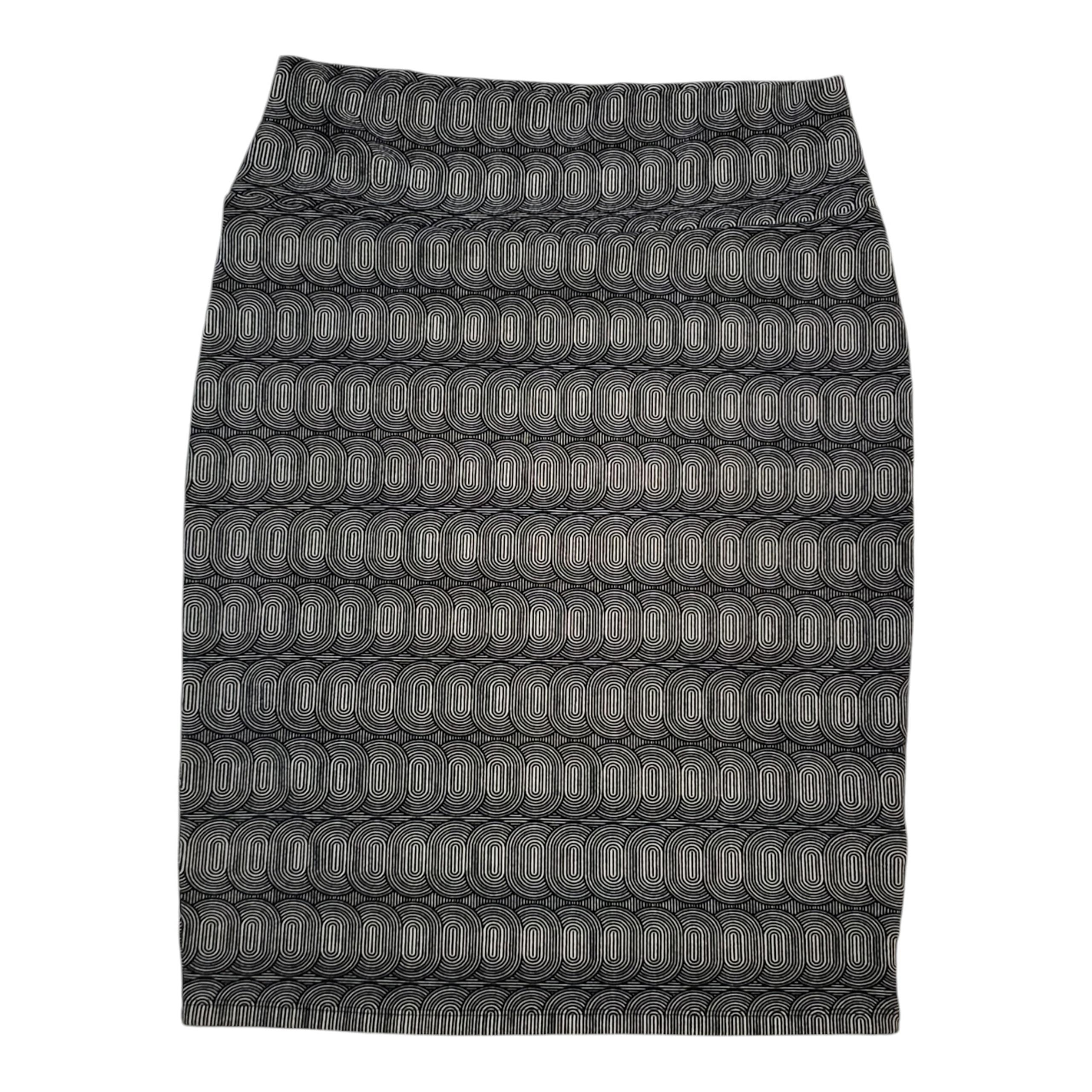 NWT LuLaRoe Cassie Skirt L Black White Pencil Circles Stretch Straight Office