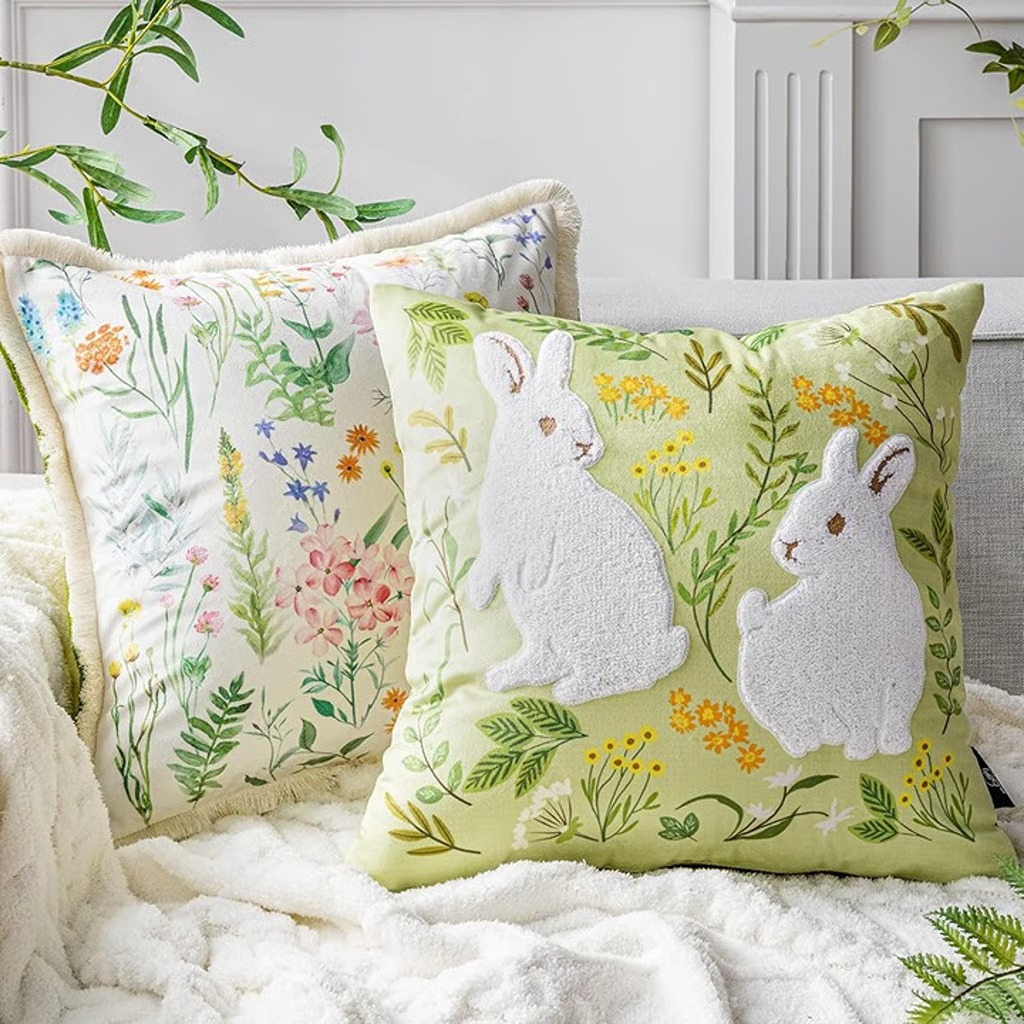 Pack of 2 Happy Easter Throw Pillow Covers