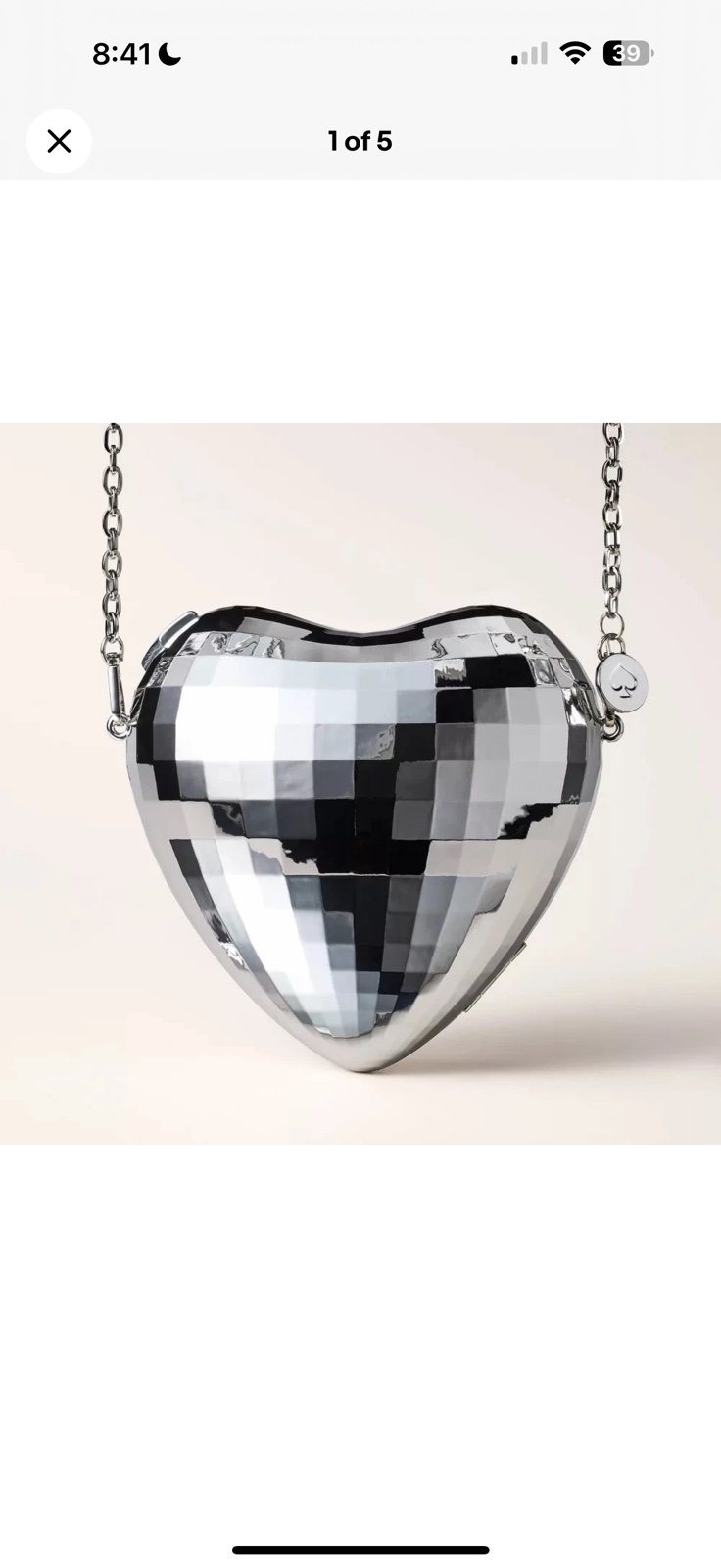 Disco Heart Crossbody Bag - kate spade new york Silver NWT