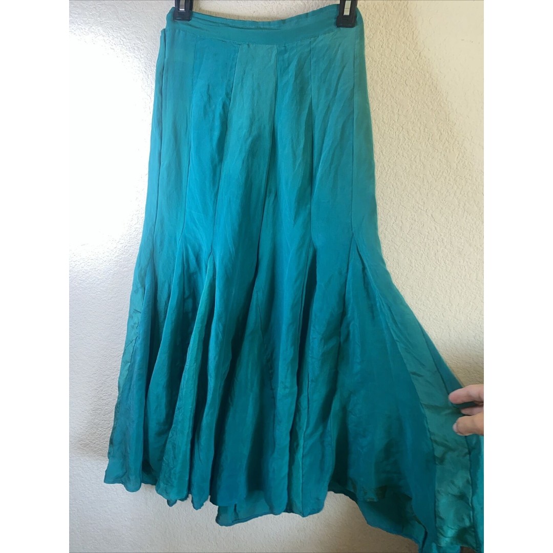 Indie Ella 100% Silk Flare Wide Leg Boho Pants Elastic fairy whimsical Hippie