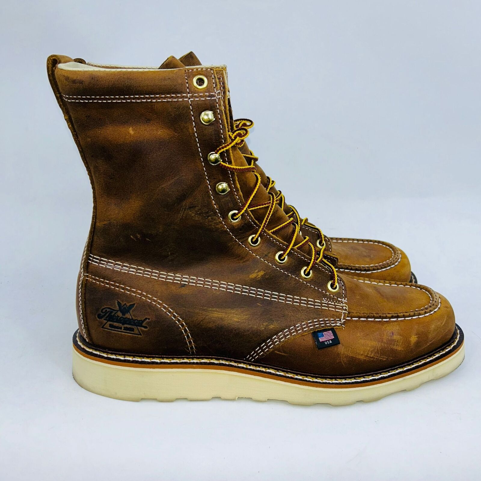 THOROGOOD MENS 8 NON-SAFETY TOE COMFORTABLE MOC WORK BOOTS 814-4178 SIZE 11.5D