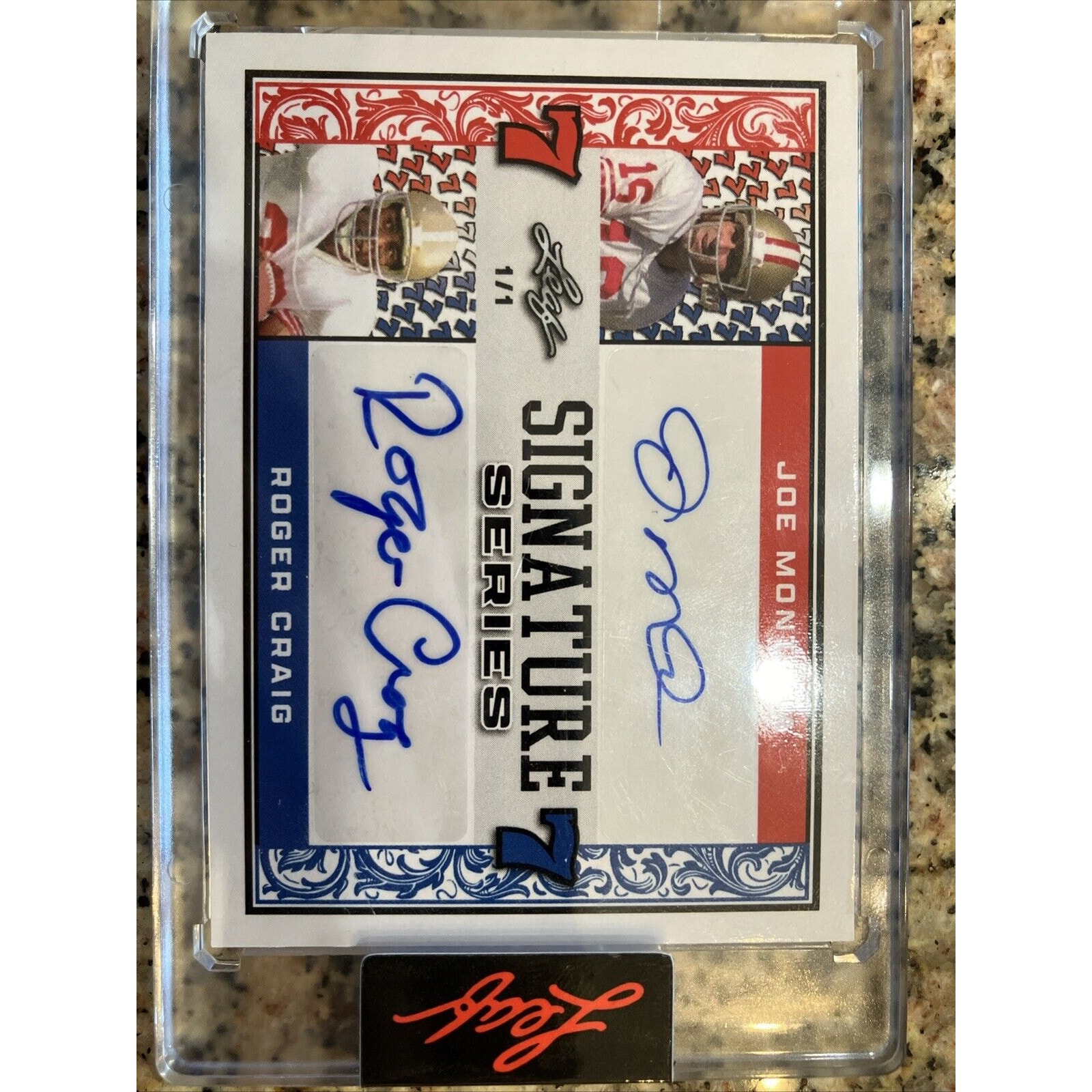 Leaf Signature Series Joe Montana Roger Craig Dual Auto 1/1!!!