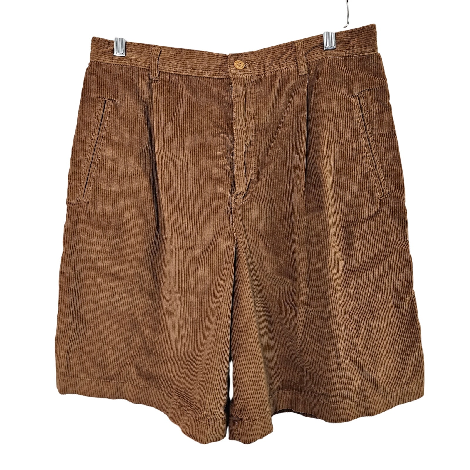 Vintage Russ Corduroy Shorts Womens Size 14 Brown 80s Boho Preppy Cottage