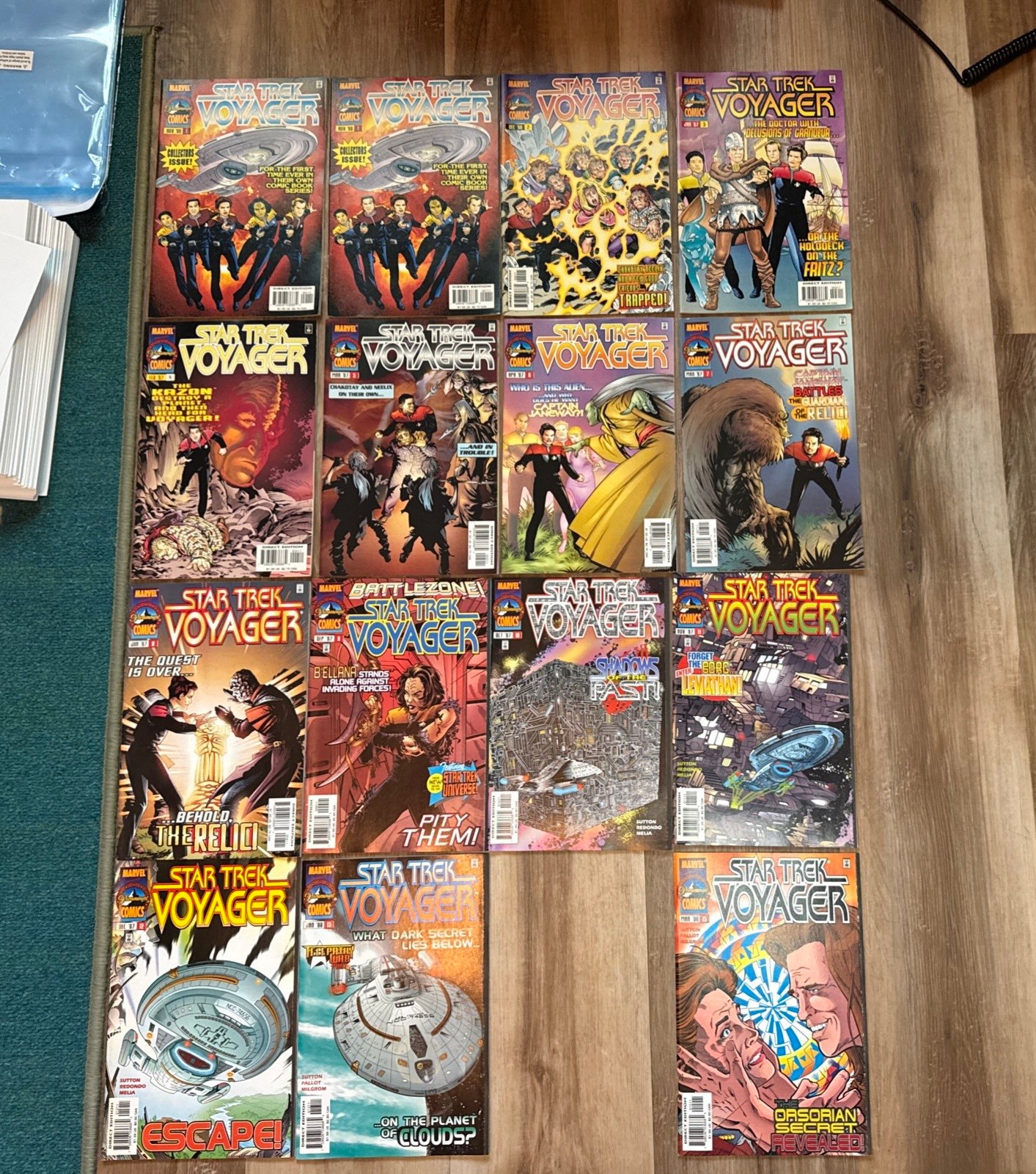 Star Trek Voyager Comic Set 1 - 13, 15 Lot Borg Marvel Comics Raw VG+