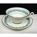 Lot/11 Cauldon Bone China Roosevelt Cup Saucer Set blue leaves gold trim England