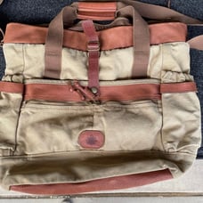 Leather Trimmed Canvas Retro Looking Bag