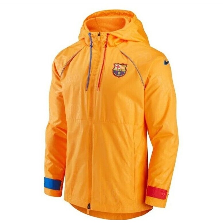 Nike FC Barcelona Soccer Orange Jacket Hoodie Men's Size XL DH7831-836 NWT