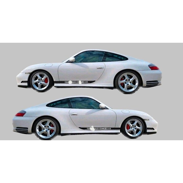 Triple Stripe Custom Side Decals Set For Porsche 911 1997-2004 996 996.2 Turbo