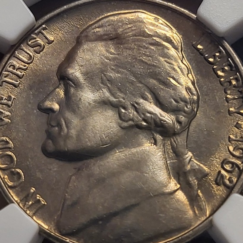 1962 Jefferson Nickel NGC MS 65 Nicely Toned #2218