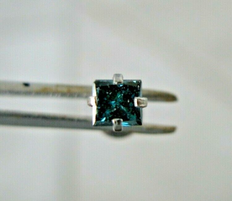 .18ct 3mm PRINCESS CUT 100% REAL BLUE DIAMOND LABRET BODY,CERT 1/4,5/16,3/8,7 /1