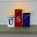 4th of July Decorations for Home, 3 PCS Patriotic Wood Candle Holders