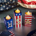 4th of July Decorations for Home, 3 PCS Patriotic Wood Candle Holders