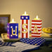 4th of July Decorations for Home, 3 PCS Patriotic Wood Candle Holders