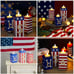 4th of July Decorations for Home, 3 PCS Patriotic Wood Candle Holders
