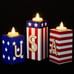 4th of July Decorations for Home, 3 PCS Patriotic Wood Candle Holders