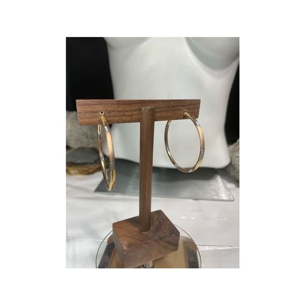 925 silver 10k gold fill giant tri-tone hoop earrings