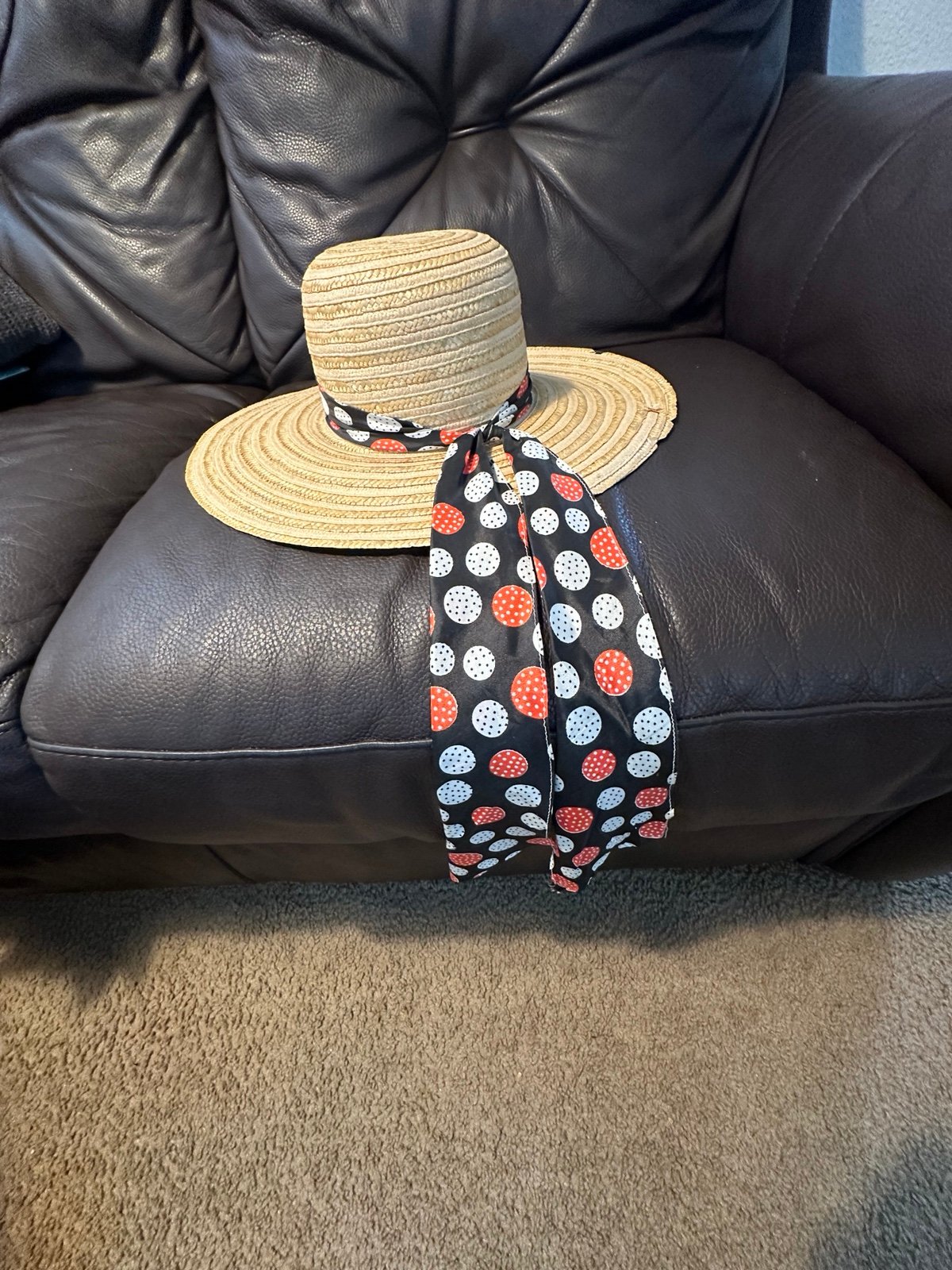 Vintage hand made union made USA Wide Brim Straw Boater women Hat