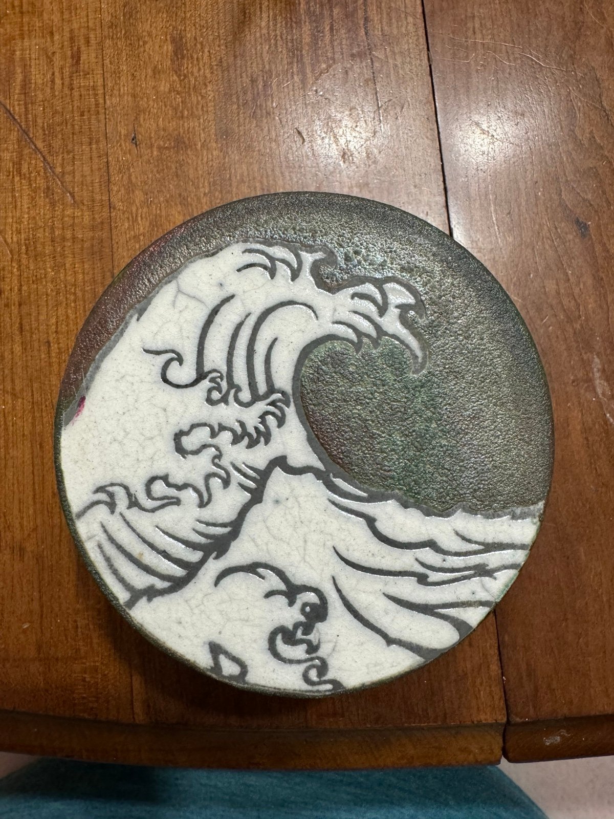 Jeremy diller Coasters Raku Pottery, handmade, handsigned - NEW