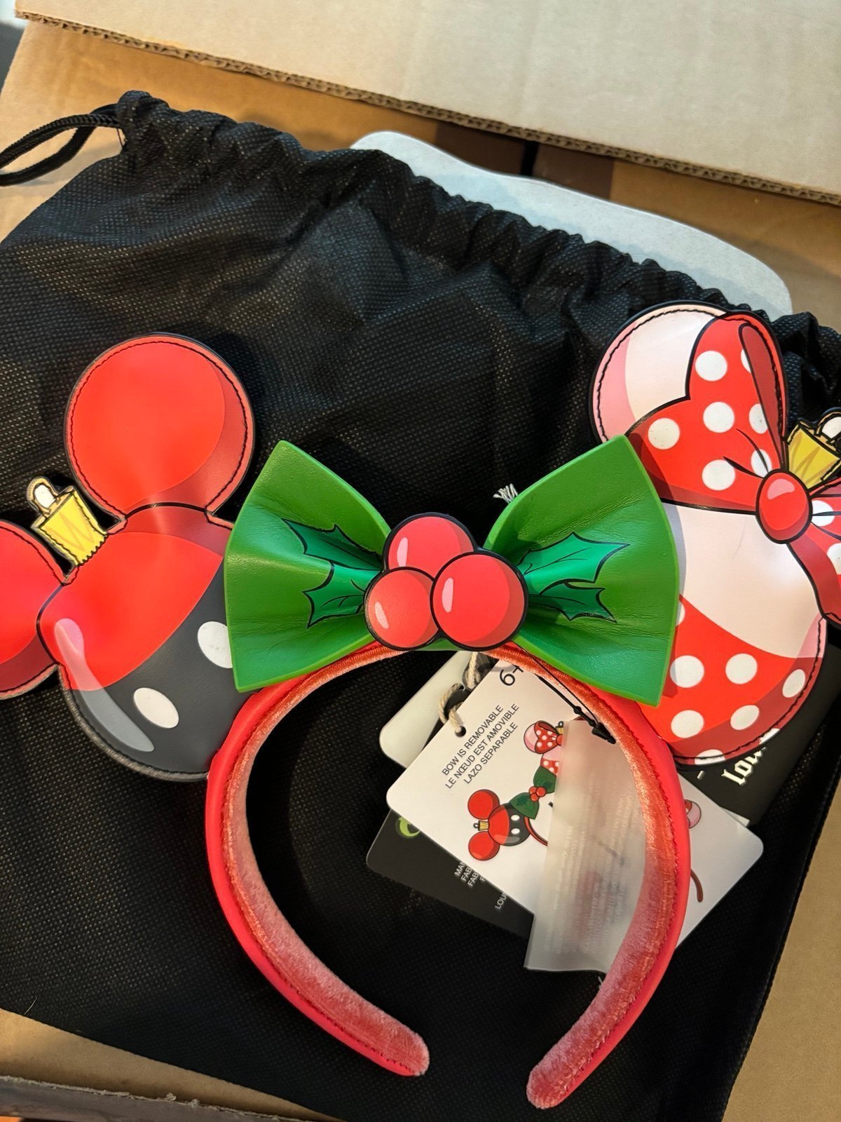 Ears Disney loungefly christmas ornament ears Mickey and Minnie NWT