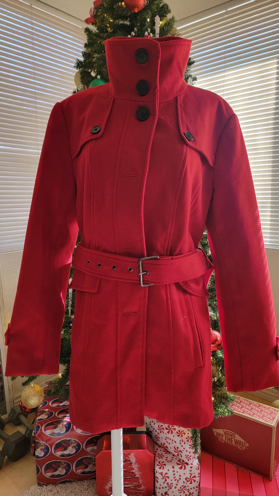 Red peacoat