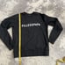 Filles A Papa Sweater Womens Size Medium logo Black Cotton Crewneck