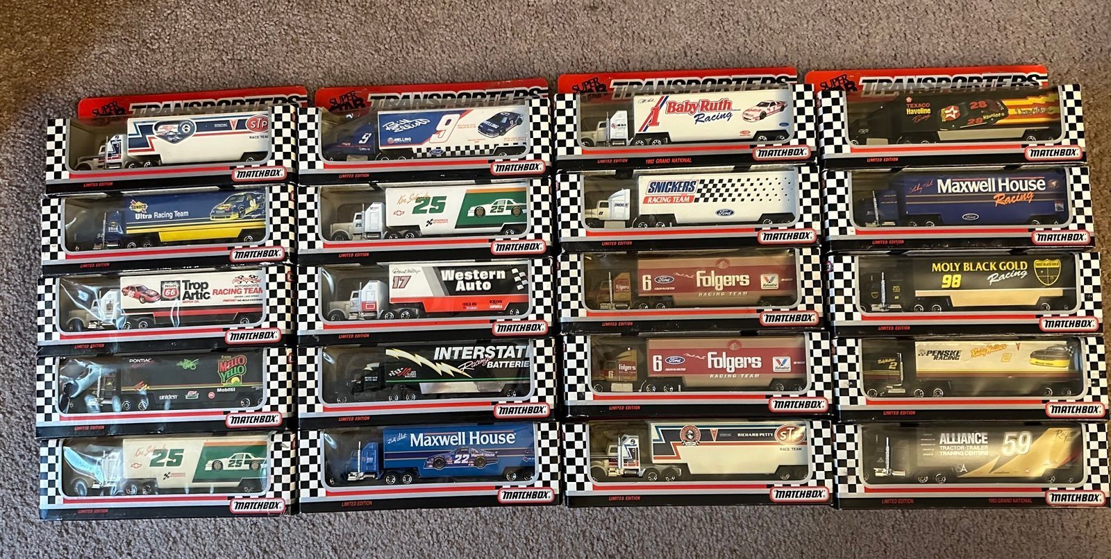 Matchbox Nascar Superstar Transporters Lot of 20