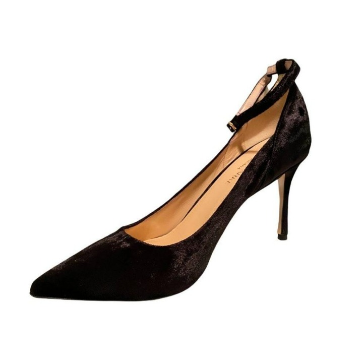 Marion Parke Muse Velvet Stiletto Pump With Ankle
