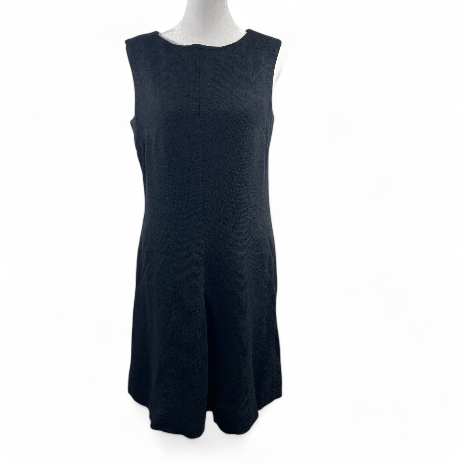 VTG 60's Black A-line Sheath Dress Size M Union Goth Corpcore Office Siren Emo