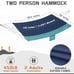 Portable Double Hammock with Steel Bars and Pockets, NAVY