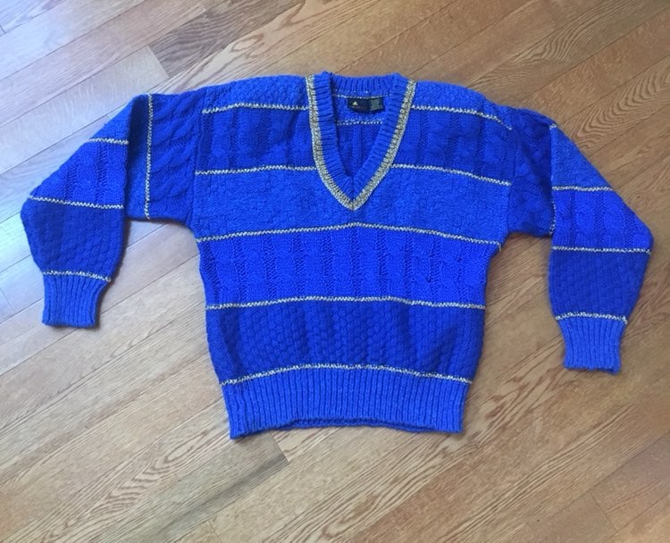 Vintage Medium Liz Sport Sweater Blue