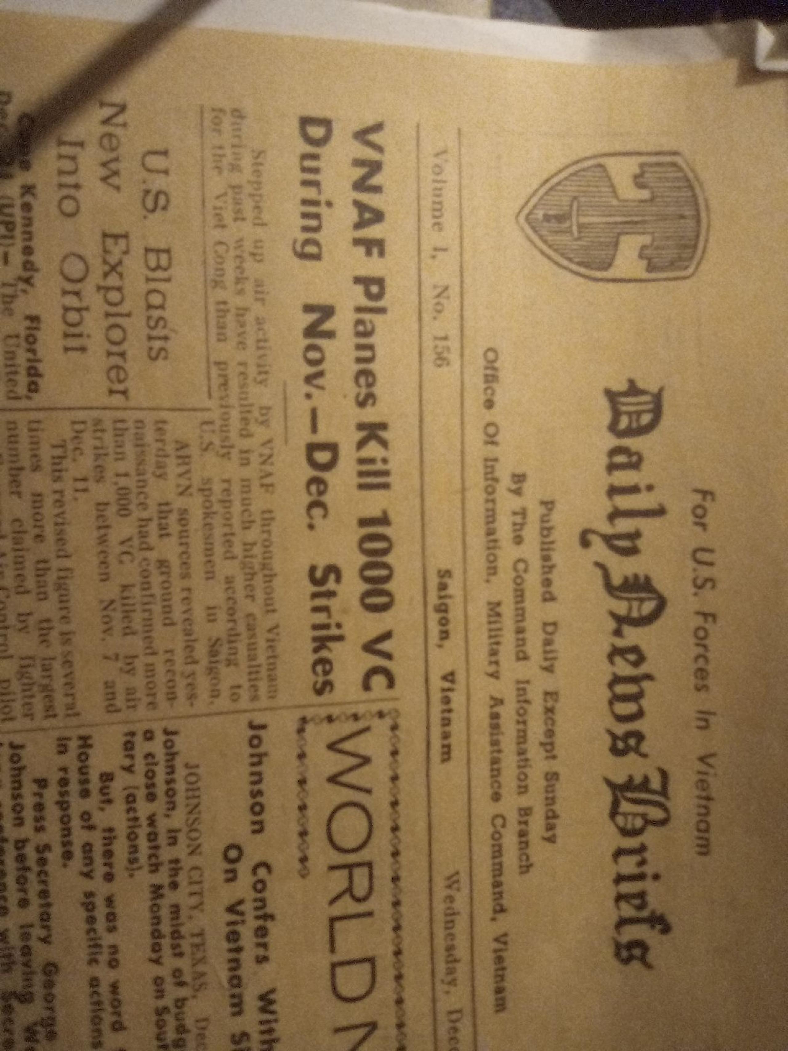 Us forces 1964 Saigon daily news briefs