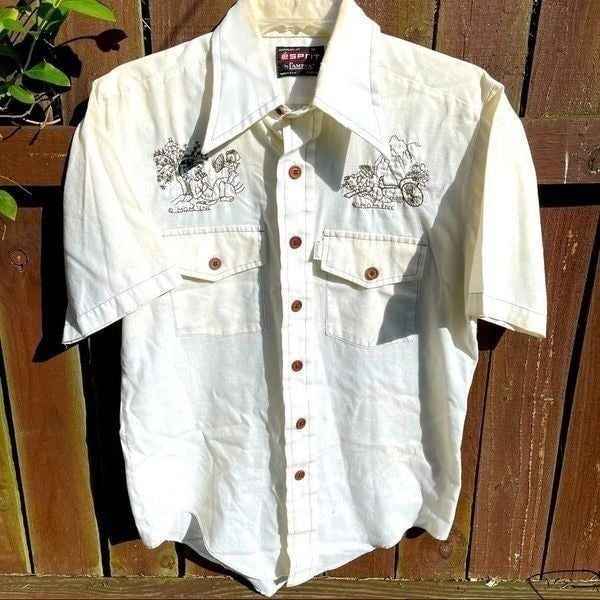 Vintage ESPRIT by CAMPUS Embroidered Medium Tom And Jerry Button Shirt