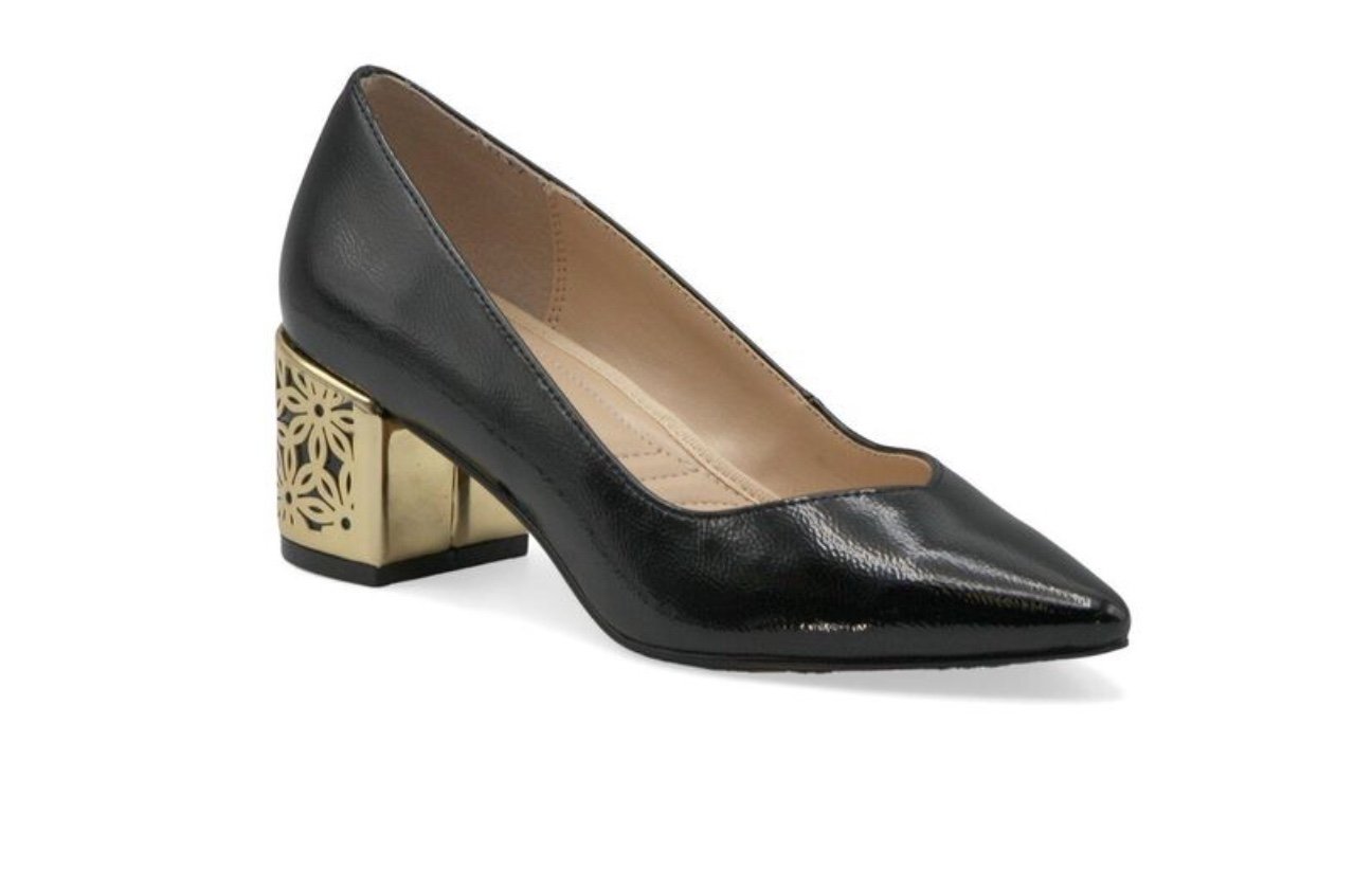 Adrienne Vittadini Flair 1 Black Patent Block Heels - Size 8