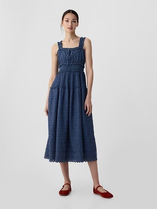 New with tags Gap × DÔEN Eyelet Denim Midi Dress - Size S